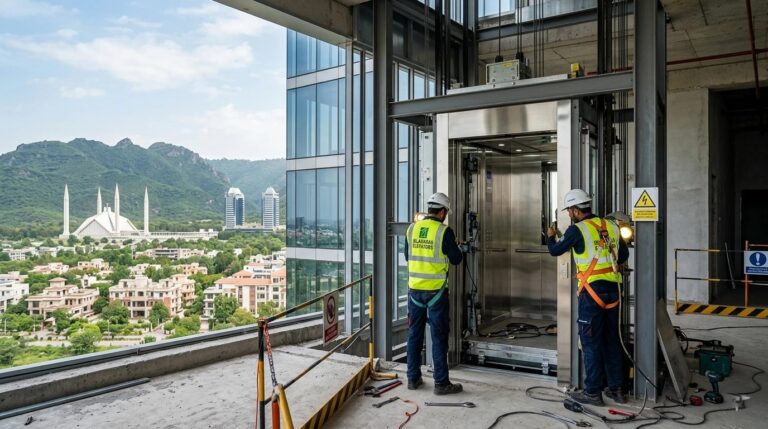 Elevator installation in Islamabad residential building